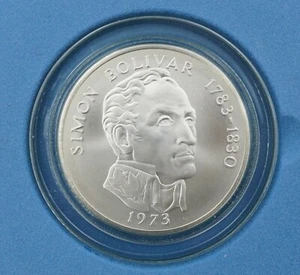 Rare 1973 Panama 20 Balboa Silver Coin 925 Ag Original Box and Papers M1605 - Picture 1 of 4