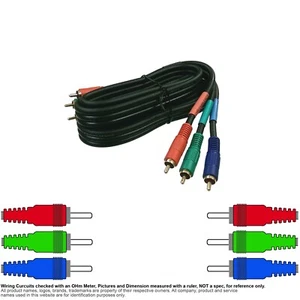 Cable Coax Coaxial RCA 3:3 Video RGB Component   6FT #6273 - Picture 1 of 2