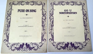 2 PIEZAS PARTITURAS RARAS PUSH ON SONG GO U NOROESTE UNIVERSIDAD CANCIONES DE LUCHA - Imagen 1 de 4