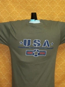 USA Army Green SHIRT Star & Bars SMALL Distressed Patriot Military 34-36 Neu mit Etikett - Bild 1 von 2