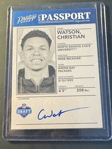 2022 Prestige NFL Passport Signatures AUTO Christian Watson