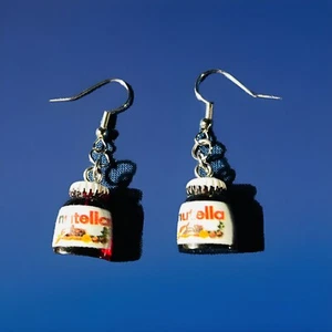 Pendientes colgantes de plata con tarro de Nutella - Imagen 1 de 1