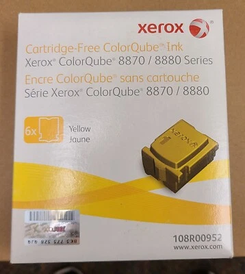 Genuine Xerox ColorQube 8870 8880 ser Solid Printer Ink new 108R00952 6 PC Yel - Image 1 of 2