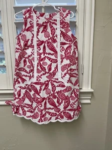 LILY PULITZER Girls Red/White Shift Dress Zipper Back Size 6 - Picture 1 of 3