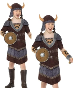 Mädchen Wikinger Kostüm Nördlich Sächsisch Kinder Buch Tag Outfit - Imagen 1 de 3