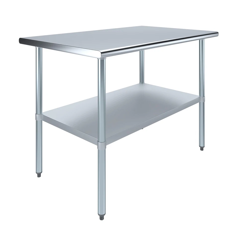 AMGOOD 30" X 48" Stainless Steel Work Table With Galvanized Undershelf