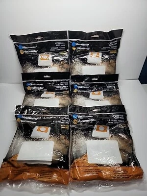 Lote de 6 filtros de polvo de vacío seco estándar Vacmaster de 4-5 galones DVB45 (18 bolsas) Foto 1 de 3