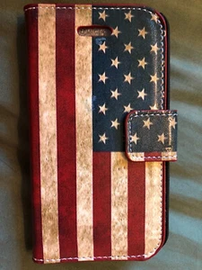 Brand New! AMERICAN FLAG Wallet-Cover For iPhone 4G/4GS - Picture 1 of 6