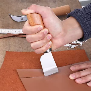 Leather Cutting Knife Stainless Steel Wear Resistant Tool for Leather Crafting - Picture 1 of 11