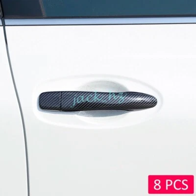 Cubierta de manija de puerta de fibra de carbono para Nissan Kicks Rogue Sport Qashqai Versa Foto 1 de 4
