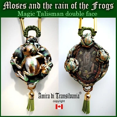 Collar Protector Talismán Colgante Amuleto Mágico Joyería Medallón Moisés Lluvia Rana Foto 1 de 4