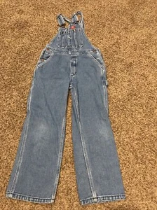 Dickies Denim Overalls Size S Youth Kids Cotton Denim Overalls B5 - Picture 1 of 4