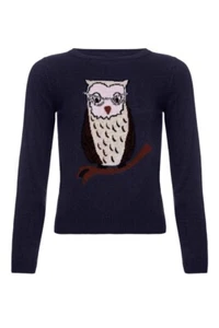 Yumi Pullover Pailletten Eule marineblau Alter 7/8 Jahre UVP 36 £ DH9 AE 06 - Bild 1 von 5