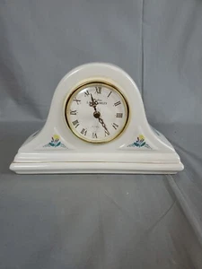 Vintage Laura Ashley White Floral Ceramic Mantel Shelf Quartz Clock - Picture 1 of 6