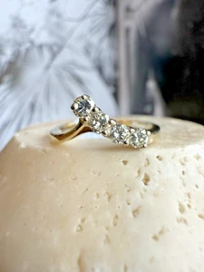 Ladies ESTATE 14k Yellow Gold NATURAL Diamond Ring band - Picture 1 of 5
