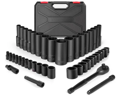 Juego 46pcs Llaves Vaso y Carraca 72D com Extensões Estuche Métrico/SAE, Novo - Imagem 1 de 4