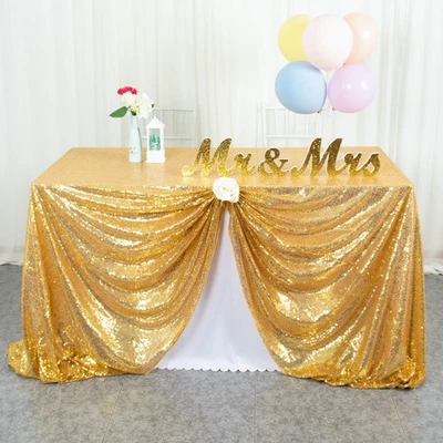 Sequin Tablecloth 72x72-Inch Gold Square Sequin Table Cover Glitter Table Clo... - Image 1 of 4