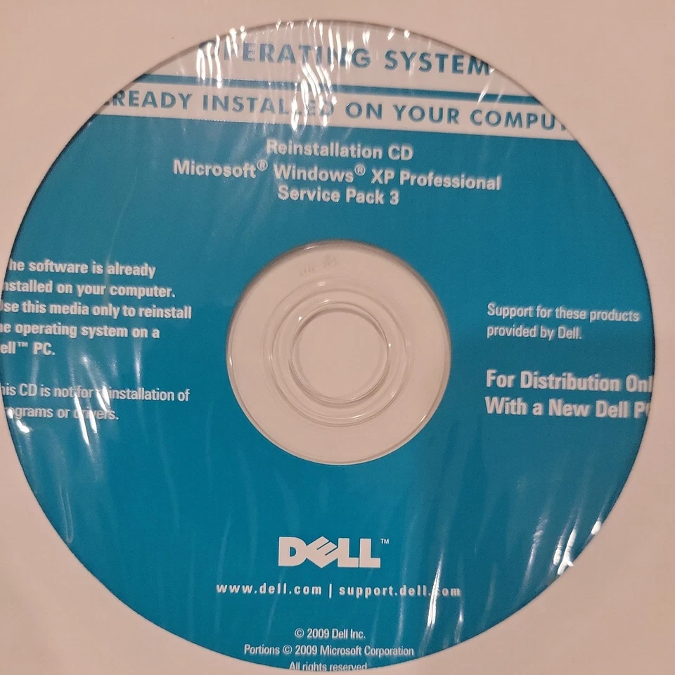 Dell Reinstall CD Windows XP Pro Sp3 04PW6N