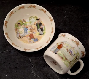Vtg 1988 Royal Doulton Bunnykins School Days 2 Piece Childrens Bowl & Cup Set - Bild 1 von 20