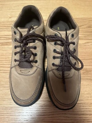 Rockport 鞋 男式 11 世界巡回赛 经典 系带 运动鞋 米色 皮革 — 第 1/4 张图片