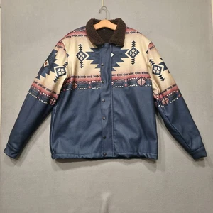 Herren Azteken Design Langarm Fleece gefütterte Full Zip Jacke Größe XL - Bild 1 von 7