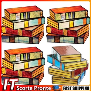 Handicraft Stacked Books Light Nightstand Desk Lamps Retro Novelty Lighting Book - Afbeelding 1 van 14