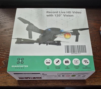 DRONE Quadcopter NEW IN BOX WIFI Camera Live HD Video 120 degree vision - Image 1 of 4