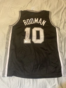 Dennis Rodman Signed San Antonio Black Basketball Jersey Beckett - Picture 1 of 3