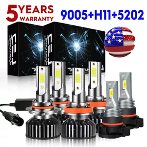 For Chevy Silverado 1500 2500HD 2007 2008-2015 F2 LED Headlight Bulbs Fog Light - Imagen 1 de 17