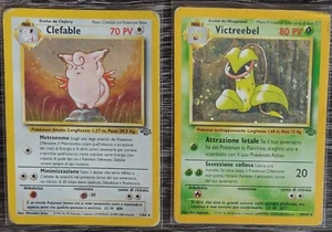 Carte Pokemon JUNGLE Clefable 1/64 + Victreebel 14/64 ✨VINTAGE HOLO✨ - WOTC - Foto 1 di 4