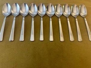 Set Of 10 J A Henckels Metrona Stainless Glossy Oval Soup Spoons - Picture 1 of 9