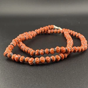Stunning Venetian Handmade African Chevron glass Colourful beads Long Strand - Picture 1 of 9