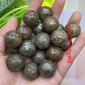 Colgante esfera cristal cuarzo bola pirita natural 20 piezas gema curativa 20 mm+ - Imagen 1 de 12