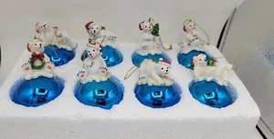 Juego de adornos de oso polar ocho bolas azules irrompibles de Navidad osos variados - Imagen 1 de 8