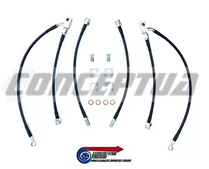 Kit de bloque de manguera de freno trenzado de acero inoxidable de 6 líneas negro - para Z33 350Z VQ35DE - Imagen 1 de 3