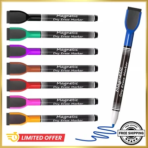 Dry Erase Markers Fine Tip Fine Point Dry Erase Markers with Eraser,Magnetic Dry - Picture 1 of 10