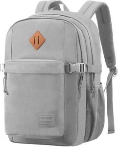 Casual Backpack for School, Travel, Laptop Compartment (Light Grey) - Picture 1 of 7