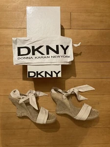 Vintage DKNY sandals/heeled espradrilles new with box - Picture 1 of 10