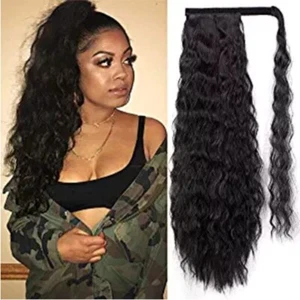 Women's Long Corn Wave Hairpieces Ponytail Extension Synthetic Hair - Picture 1 of 4