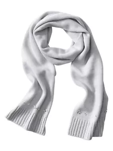 NEW BANANA REPUBLIC Womens Embellished Beaded Scarf Knit Grey OS NWT - Picture 1 of 1