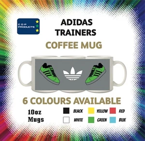 ADIDAS TRAINERS 10oz COFFEE MUG 6 COLOURS AVAILABLE - Picture 1 of 14