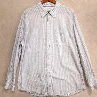 Camisa Kirra Para Hombres Manga Larga Botón Talla XL/azul Claro Rayas Verticales/Casual  Foto 1 de 4