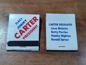 Vintage 1976 Jimmy Carter Campaign w/ Coattail Candidates Matchbook NOS - Bild 1 von 3
