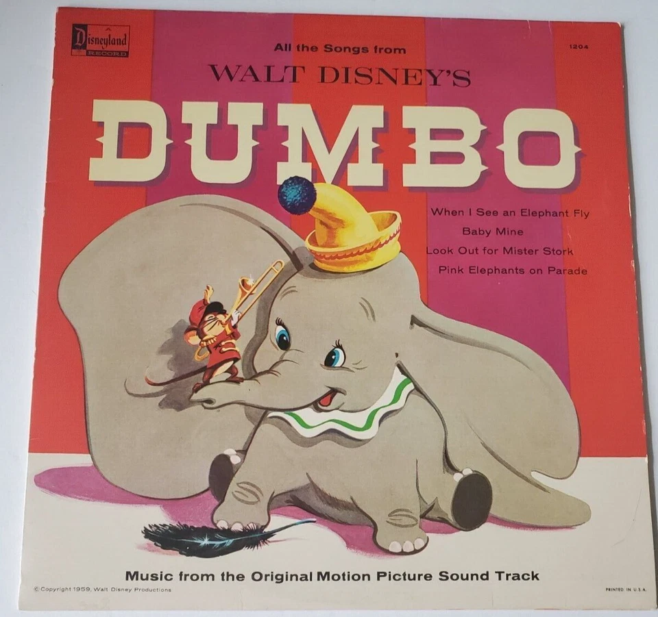 All the Songs from Walt Disney's Dumbo - 1959 Disney  Vinyl LP  - Image 1 of 4