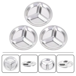 3 Pcs Unterteilt Sauce Gericht Multi- Grid Gerichte Drei-Fach Gewürz Platte - Bild 1 von 15