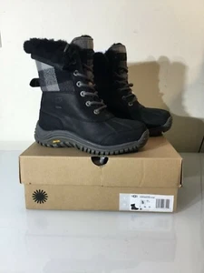 New in box UGG ADIRONDACK BOOT II Plaid Women’s Black BOOTS, size 5 women's - Picture 1 of 12