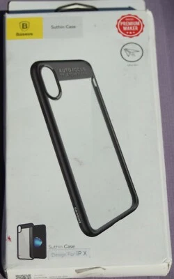  Funda Transparente iPhone X, Baseus Suthin, Negra Foto 1 de 2