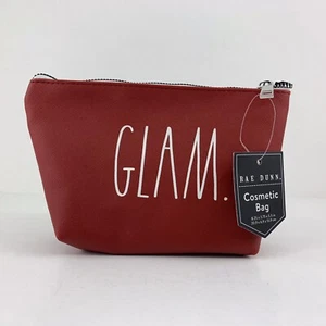 Rae Dunn Wine Red 'GLAM' Cosmetic Zipper Bag, NWT - Picture 1 of 12