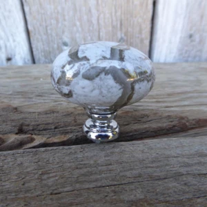 Ceramic Vintage Drawer Pull White Marble Handle Cabinet Dresser Door Knob - Picture 1 of 3