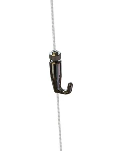 Self locking Art gallery picture hanging system cable hook captain hook security - Picture 1 of 12